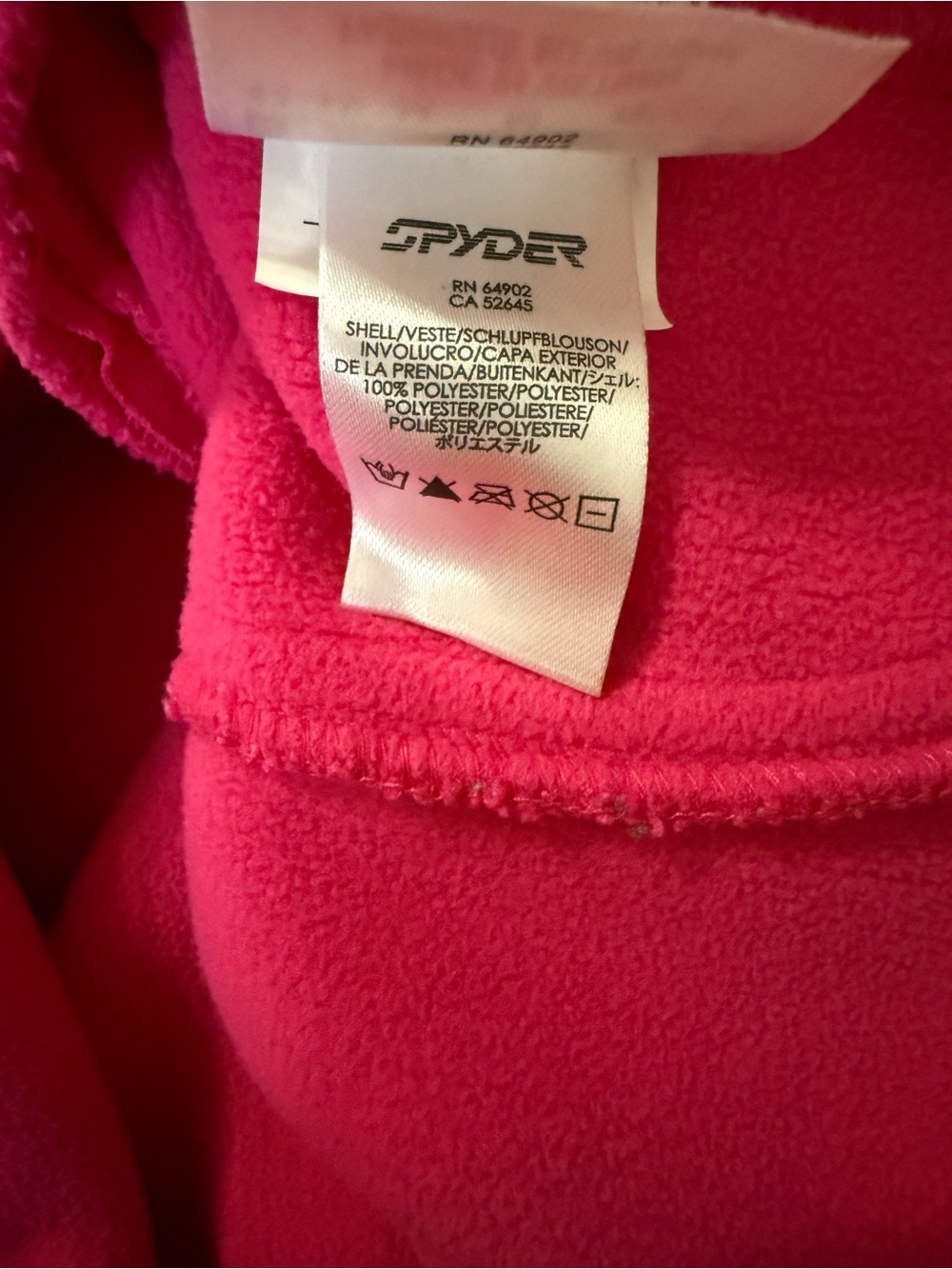 SPYDER Women's Core Fleece Lined Full Zip Sweater Jacket In Hot Pink Size M - Picture 8 of 10